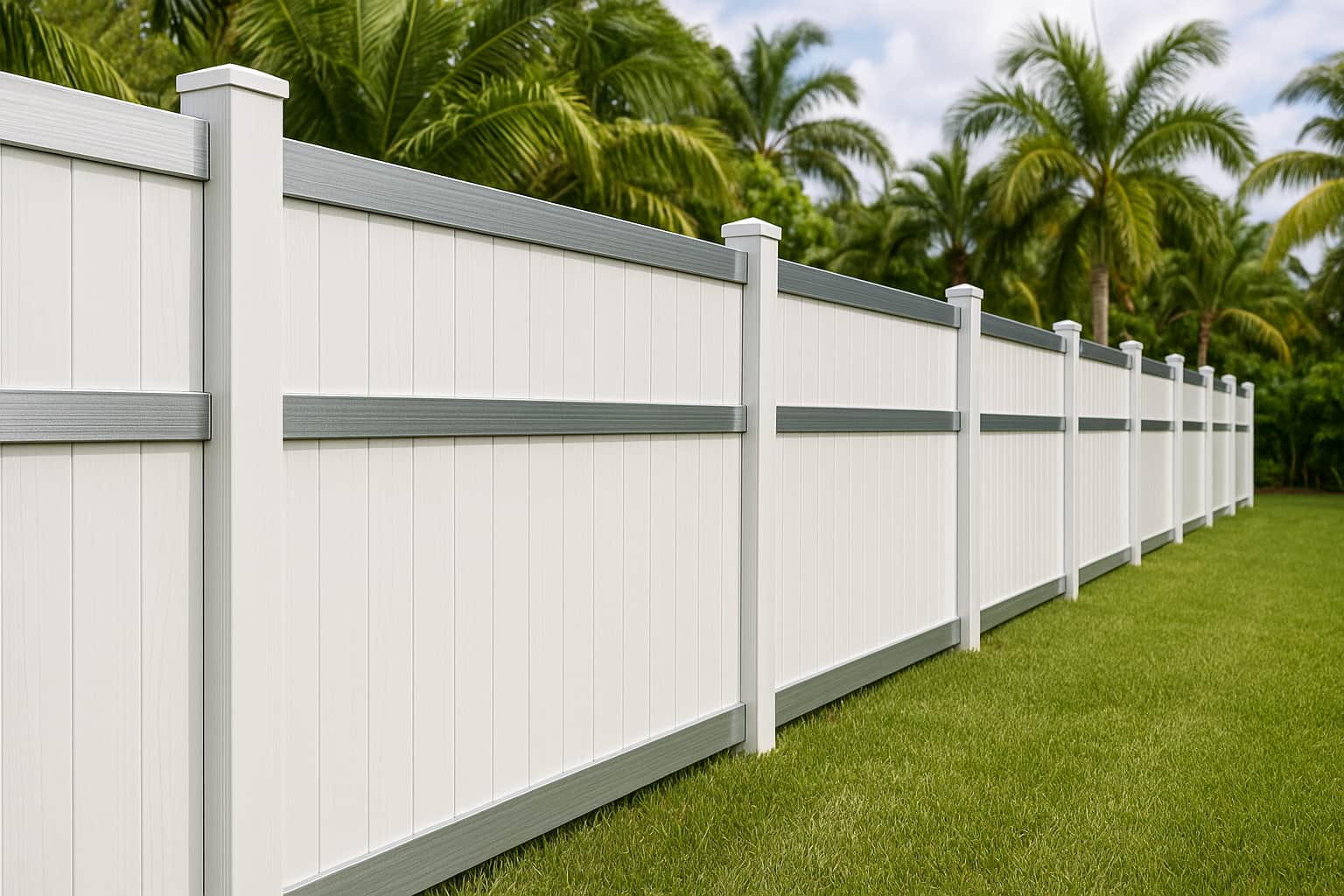 White fence construction